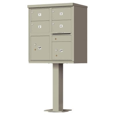 4 Door Cluster Mailbox with Pedestal 1570-4T5